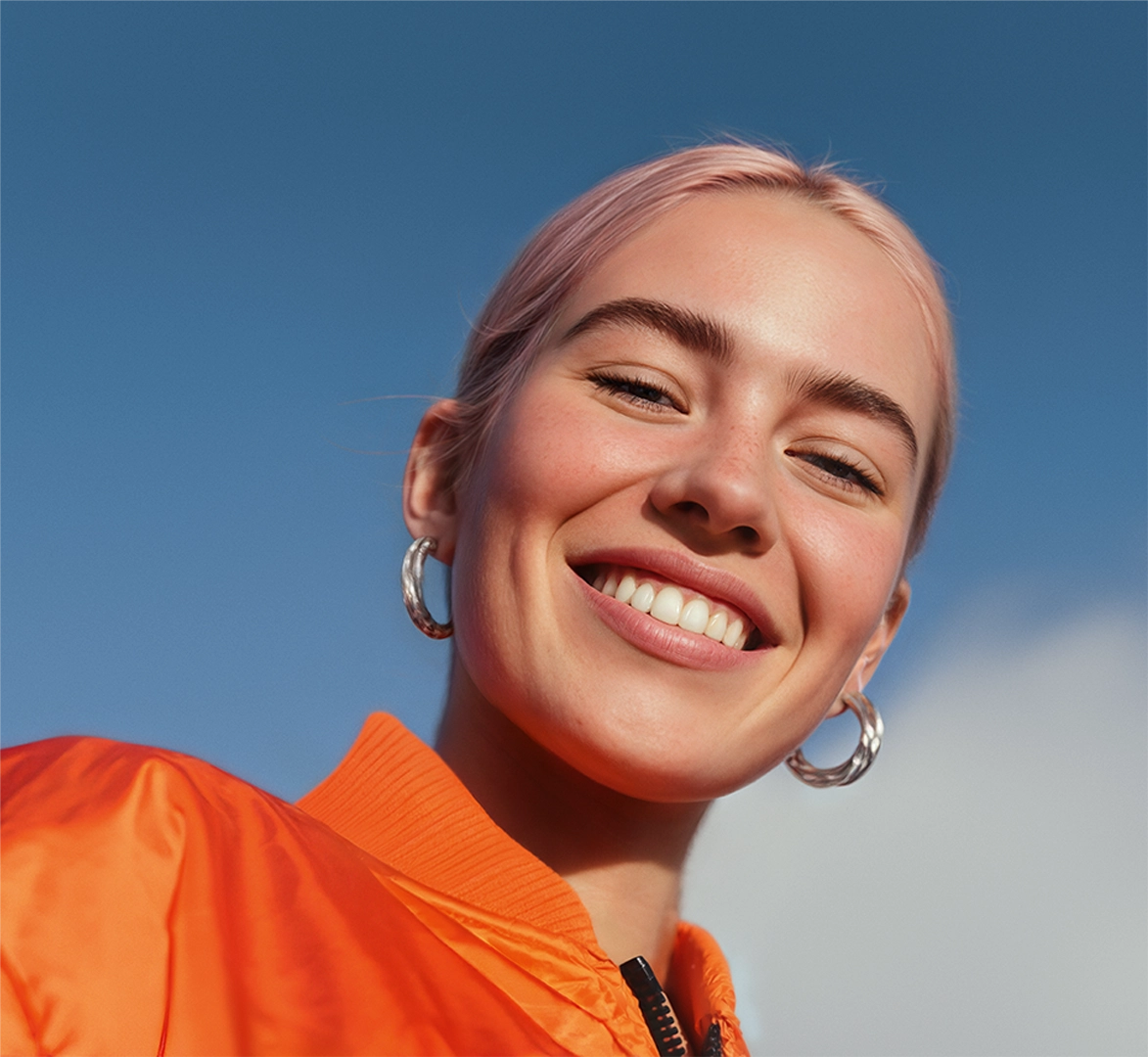 Portrait of a young woman smiling