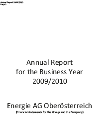 Picture for the Annual Financial Report 2009/2010